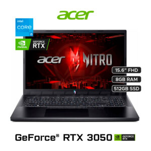 ACER NITRO V 15 ANV15-51-56GH / INTEL CORE I5 - 13420H / 8GB - DDR5 / 512GB SSD / NVIDIA GEFORCE RTX 3050 (6GB GDDR6) / 15.6" FHD (1920 x 1080) 144Hz