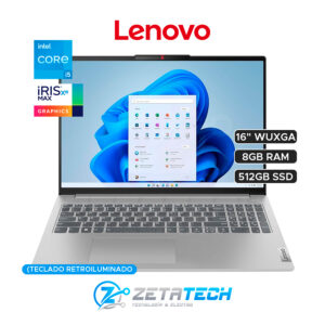 IDEAPAD SLIM 5 16IAH8 / INTEL CORE I5- 12450H (8 NUCLEOS) / 8GB - DDR5 / 512GB SSD M.2 / INTEL UHD GRAPHICS / 16" WUXGA (1920 x 1200) - 60Hz