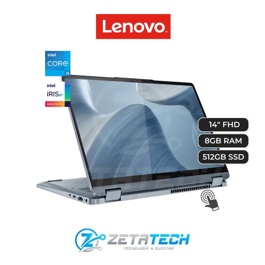 IDEAPAD FLEX 5 14IAU7 / INTEL CORE I5-1235U / 8GB LPDDR4X / 512GB SSD / INTEL IRIS XE GRAPHICS / 14” WUXGA (1920×12000) TACTIL 360°