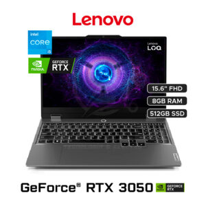 LOQ 15IAX9 / INTEL CORE I5 - 12450HX (8 NUCLEOS) / 8GB - DDR5 / 512GB SSD M.2 / NVIDIA GEFORCE RTX 3050 (6GB) / 15,6" FHD (1920 x 1080) - 144 Hz