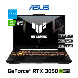 TUF GAMING FX507ZC4-HN005W / INTEL CORE I5-12500H (12 NÚCLEOS) / 8GB - DDR4 / 512GB SSD / NVIDIA GEFORCE RTX 3050 (4GB) / 15,6", FHD (1920 x 1080)