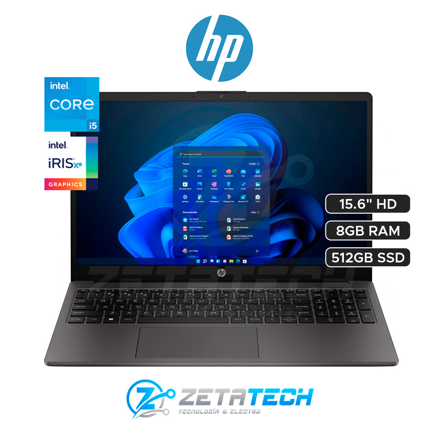 HP 250 G10 / INTEL CORE I5-1335U (10 NÚCLEOS) / 8GB DDR4 / 512GB SSD / GRAFICOS INTEL IRIS XE / 15.6″ HD (1366 x 768)