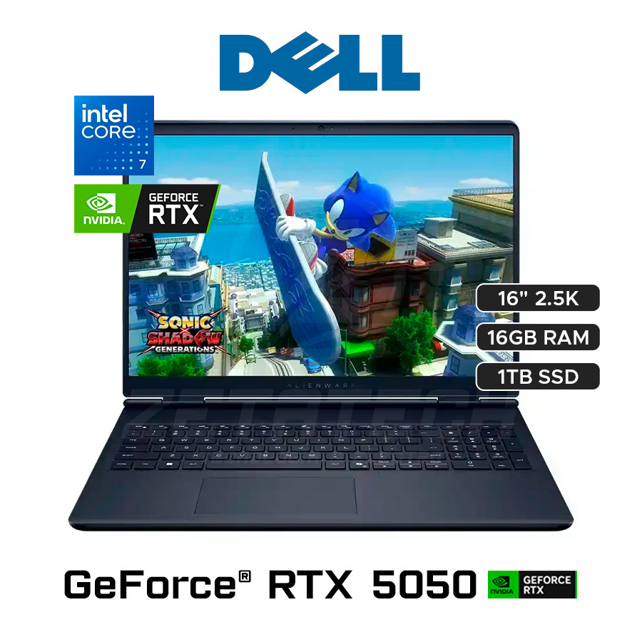 ALIENWARE 16 AURORA / INTEL CORE 7-240H (10 NÚCLEOS) / 16GB DDR5 / 1TB SSD / NVIDIA GEFORCE RTX 5050 (8GB) / 16" 2.5K (2560 x 1600)-120Hz