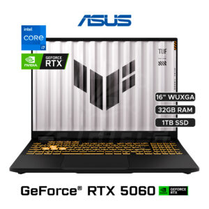 TUF GAMING F16 FX608JMR-F16.175060 / INTEL CORE I7-14650HX (16 NÚCLEOS) / 32GB - DDR5 / 1TB SSD / NVIDIA GEFORCE RTX 5060 (8GB) / 16" WUXGA (1920x1200), 165Hz