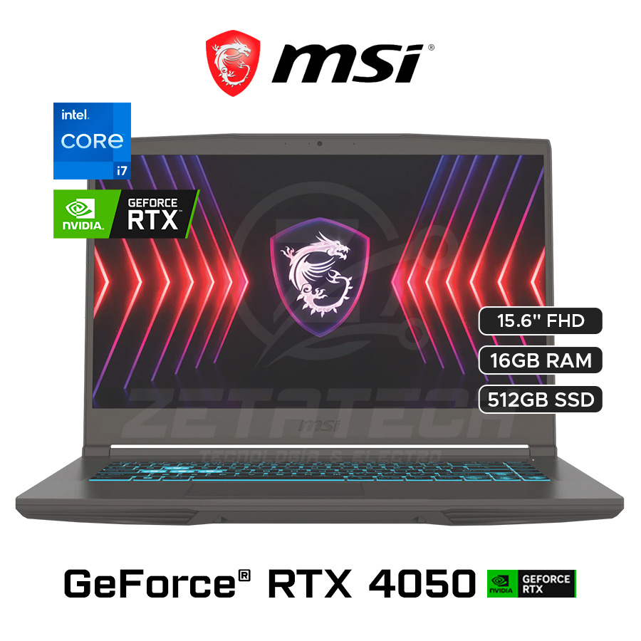 THIN 15 B13VE-2678US / INTEL CORE I7-13620H (10 NÚCLEOS) / 16GB DDR4 / 512GB SSD / NVIDIA GEFORCE RTX 4050 (6GB) / 15.6" FHD (1920x 1080) - 144Hz