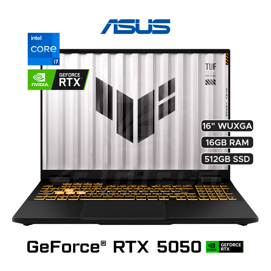 TUF GAMING F16 FX608JHR-ES73 / INTEL CORE I7-14650HX (16 NÚCLEOS) / 16GB - DDR5 / 512GB SSD / NVIDIA GEFORCE RTX 5050 (8GB) / 16" WUXGA (1920x1200), 165Hz