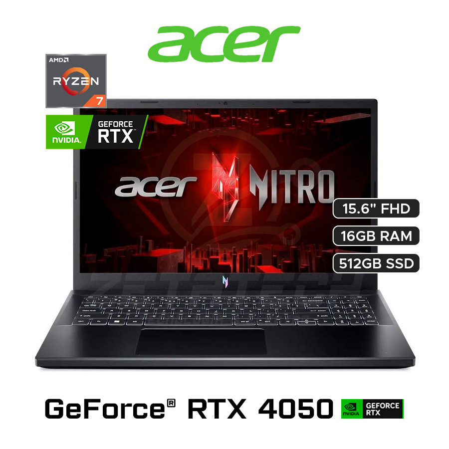 ANV15-41-R1GK / AMD RYZEN 7-7735HS (8 NUCLEOS) / 16GB DDR5 / 512GB SSD / NVIDIA GEFORCE RTX 4050 (6GB) / 15.6'' FHD (1920x1080) - 144Hz