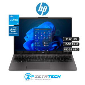 HP 250R G10 / INTEL CORE I5-120U / 16GB DDR4 / 512GB SSD / GRAFICOS INTEL UHD GRAPHICS / 15.6″ HD (1366 x 768)