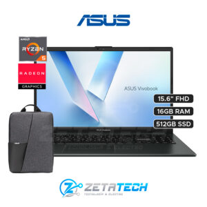 VIVOBOOK G0 15 E1504FA-BQ2935W / AMD RYZEN 5-40 (4 NÚCLEOS) / 16GB DDR5 / 512GB SSD / AMD RADEON / 15.6” FHD (1920 x 1080)
