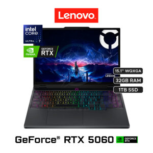 LEGION 5 15IAX10 / INTEL CORE ULTRA 7 - 255HX (20 NÚCLEOS) / 32GB-DDR5 / 1TB SSD / NVIDIA GEFORCE RTX 5060 (8GB) / 15.1” WQXGA (2560 x 1600) – 240Hz