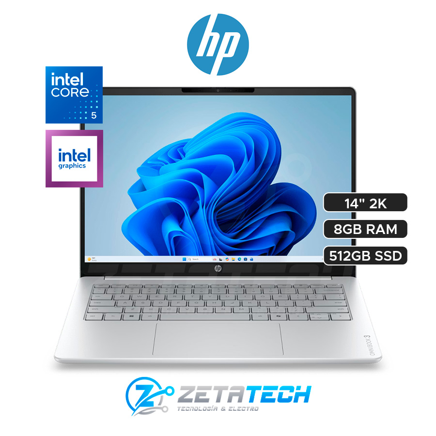 OMNIBOOK 3 14-HU0052LA / INTEL CORE 5-120U (10 NUCLEOS) / 8GB DDR5 / 512GB SSD /INTEL® GRAPHICS / 14” FHD 2K (1920 X 1200)-TACTIL